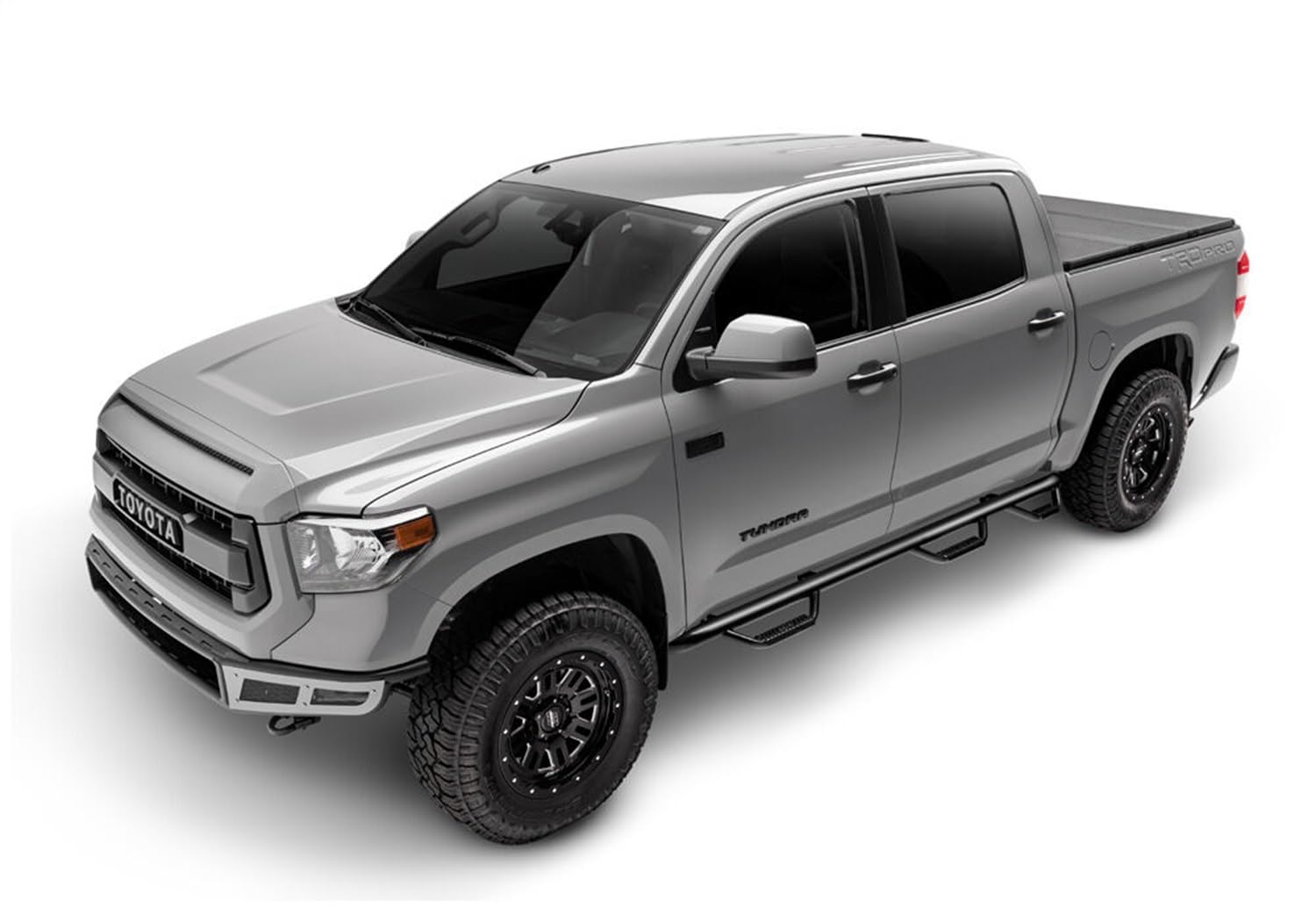 N-Fab Steps Nerf | Gloss Black, Wheel-to-Wheel w/ Bed Access | C07100CC-6 | Fits 2007-2013 Chevrolet/GMC 1500 Crew Cab 5.7' Short Bed, SRW Gas