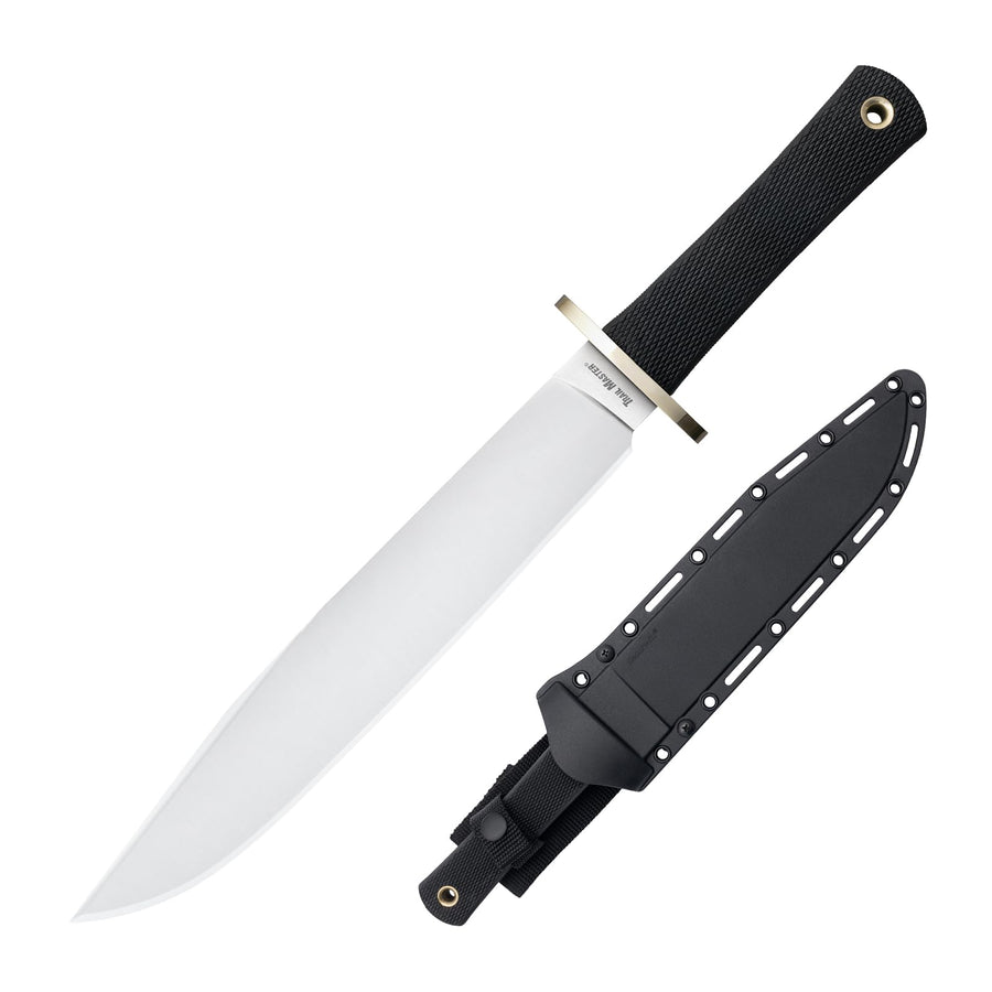COLD STEEL 9.5" Trail Master CPM 3V Razor-Sharp Clip Point Blade 5.125" Kray-Ex Handle Tactical Fixed Blade Knife W/Secure-Ex Sheath