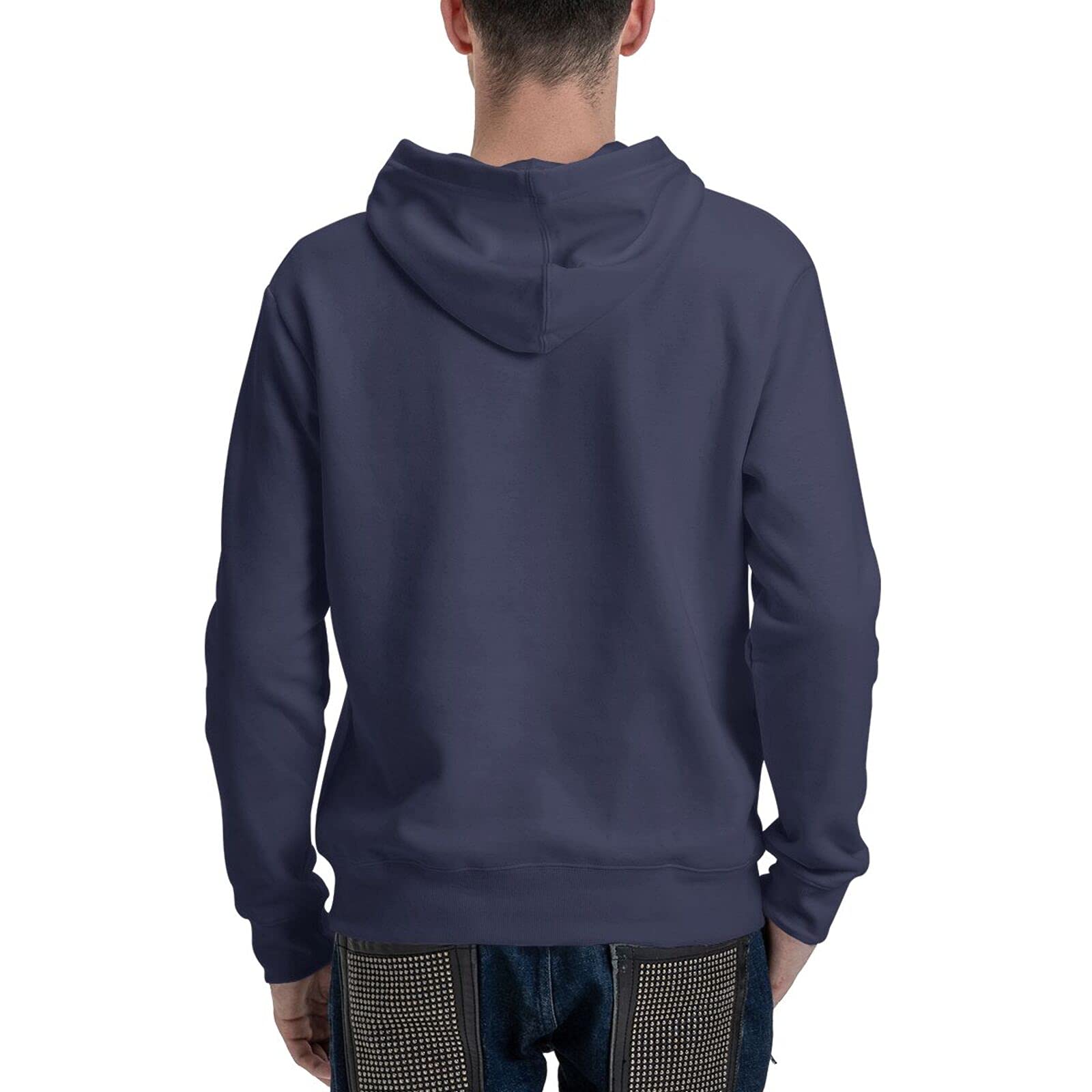 Majestic Dog 3D Printing Personalized Cartoon Hoodie Hoodie Fleece Round Tie Pocket Pullover Sweater Fall and Winter Thickening, Navy, Large
