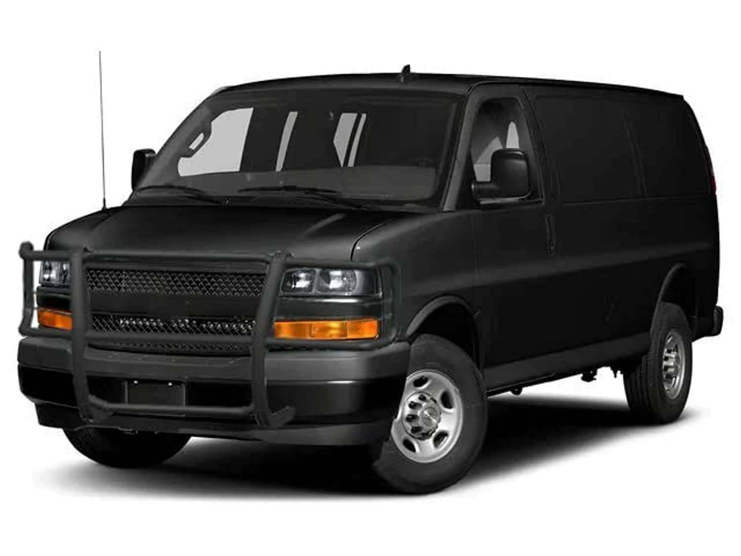 Bumper Guard Black Horse Grille brush Modular Black Compatible with 2015-2024 Chevrolet Express Passenger-17GV02MA