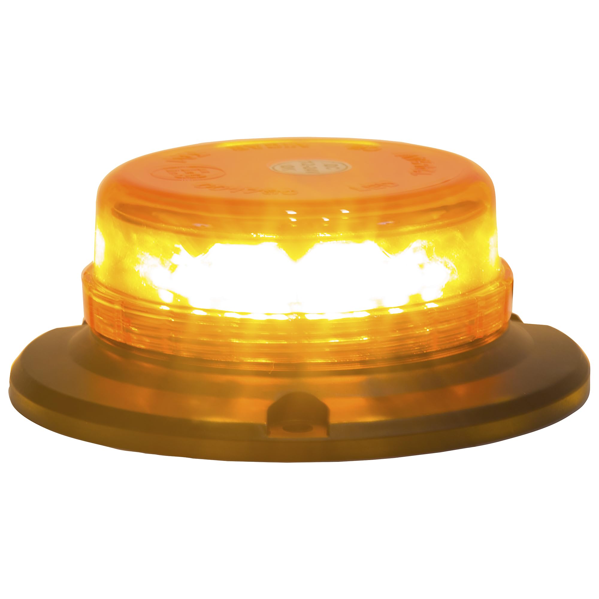 Low Profile Buyers Products SL551ALP LED Beacon Warning Light, 6"x2", Permanent Mount w/13 Blunt Cut Lead, 12 LEDs, 3 Flash Patterns, SAE J845 Class 1, Emergency Lighting for Vehicles