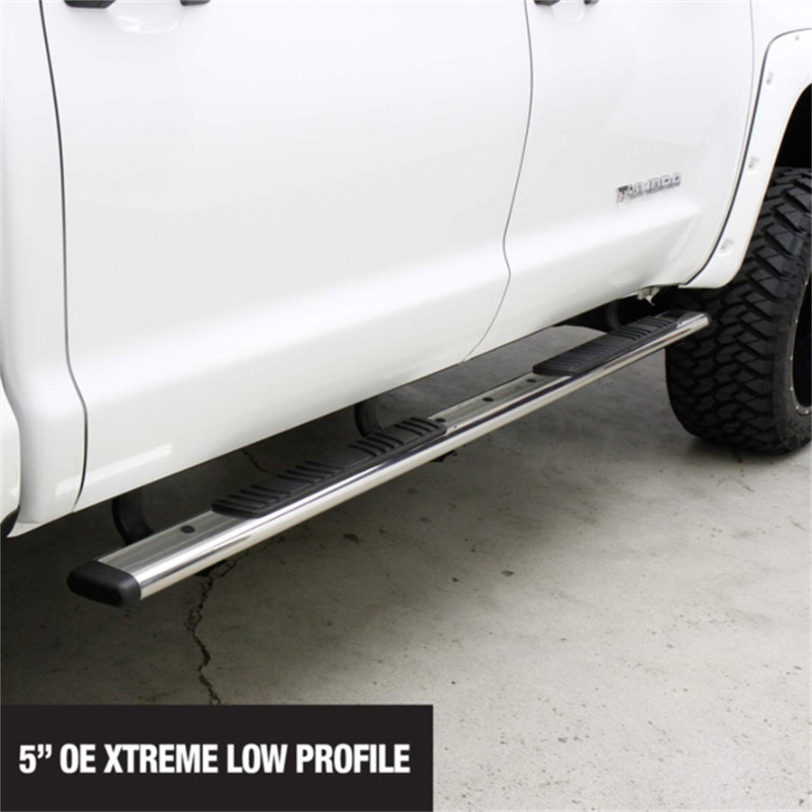 5" Go Rhino OE Xtreme Low Profile SideSteps | 75", Stainless Steel, Polished | 650075PS