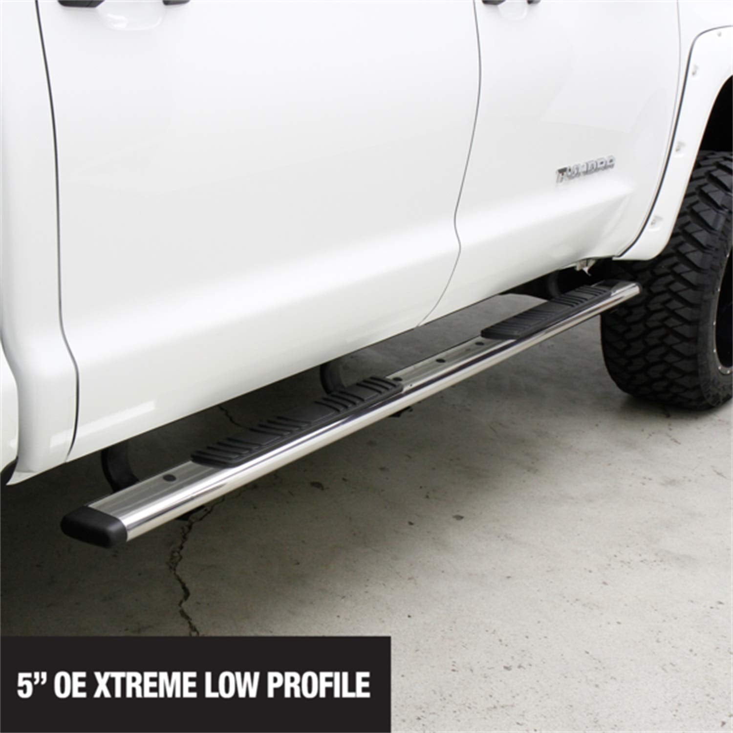 5" Go Rhino OE Xtreme Low Profile SideSteps | 71", Stainless Steel, Polished | 650071PS