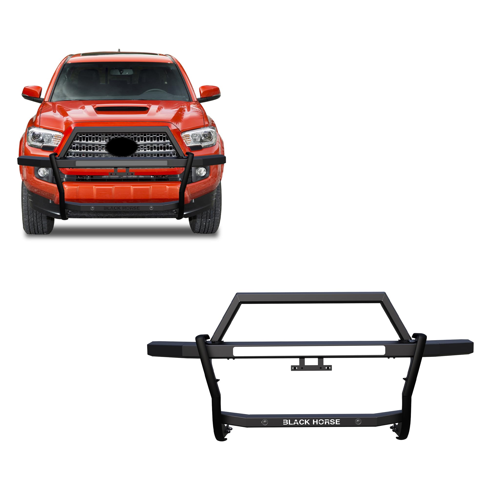 Rambler Black Horse Grille Guard Modular Black Compatible with 2005-2023 Toyota Tacoma-RAGT01