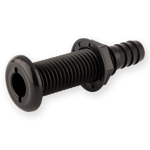 4.5" Black Plastic Thru-Hull Fittings - T-H Marine 3/4 Inch Durable Marine Hose Connector for Boats, UV Stabilized & OEM Trusted