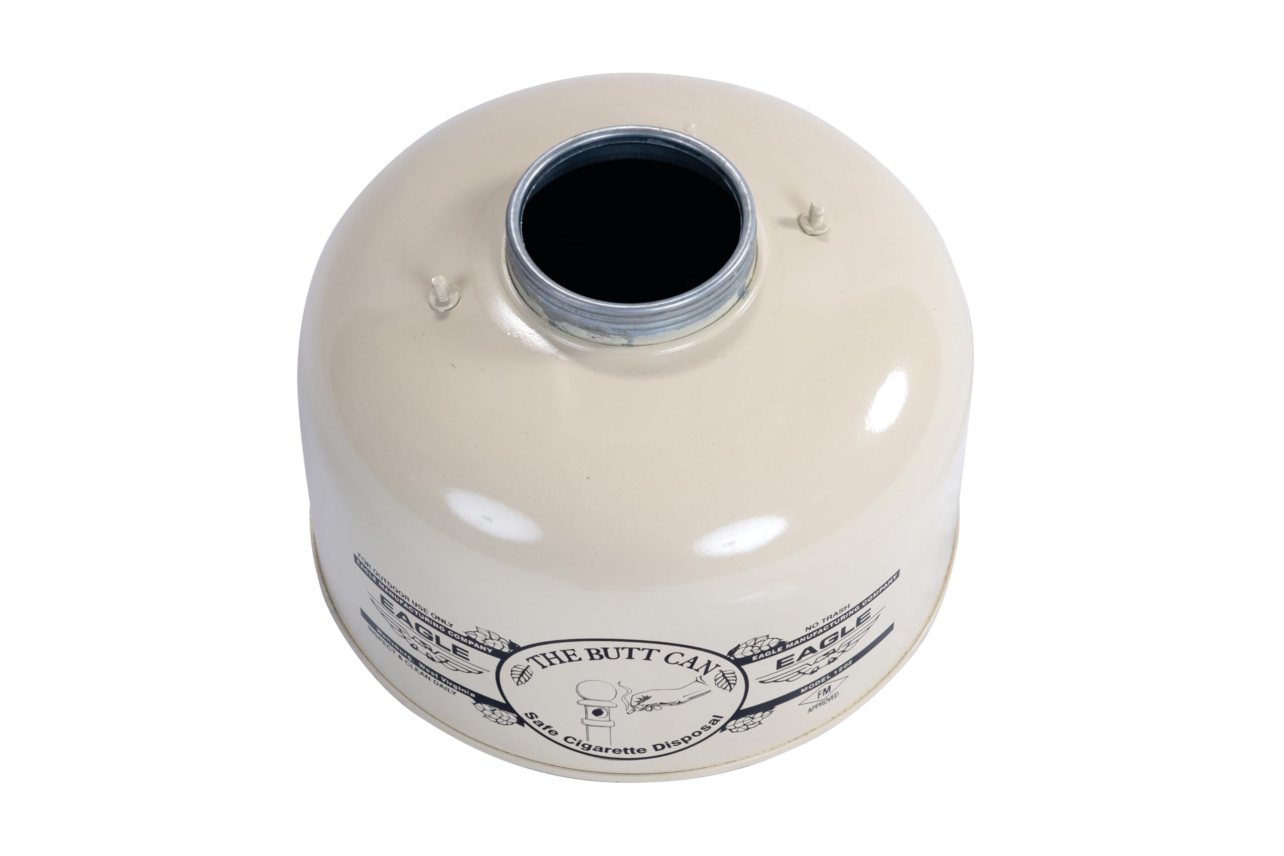 Eagle Galvanized Steel 1202BEI Poly Tube Cigarette Butt Receptacle, 2 gallon Capacity, 35" Height, 11" Diameter, Beige