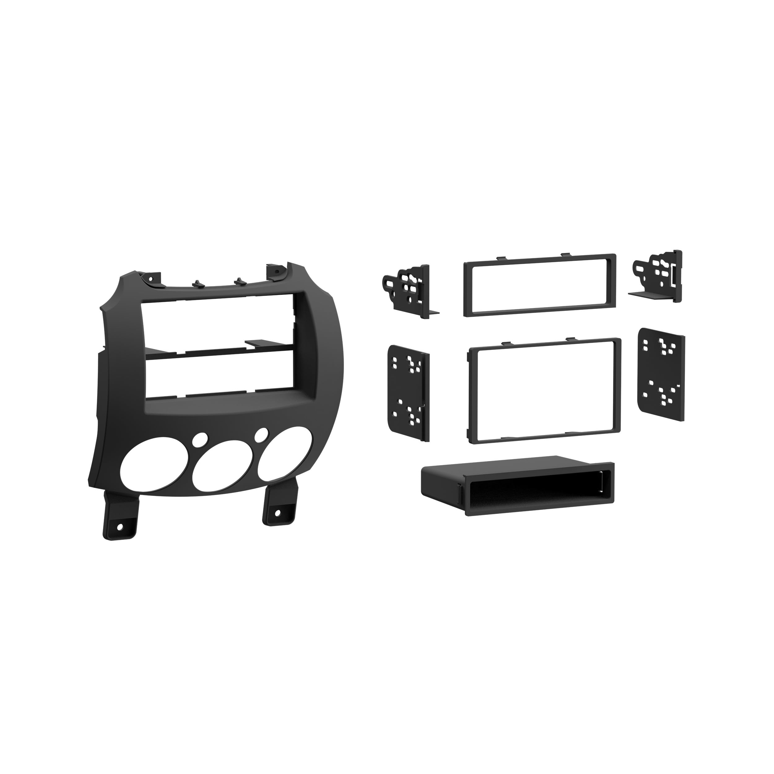 Metra Single/Double DIN 99-7518B Dash Installation Kit for 2007-Up Mazda 2 Vehicles, Black, Model:997518B