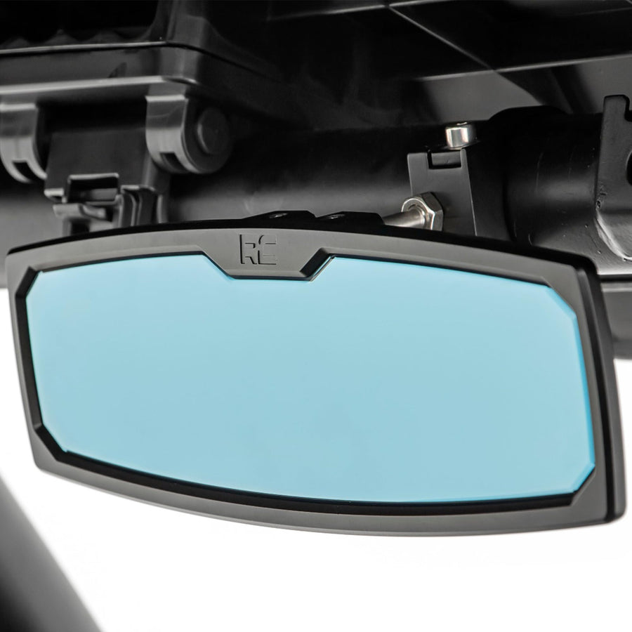 12" Rough Country UTV Aluminum Rear View Mirror with Dome Light - 1.75"- 2" Mount