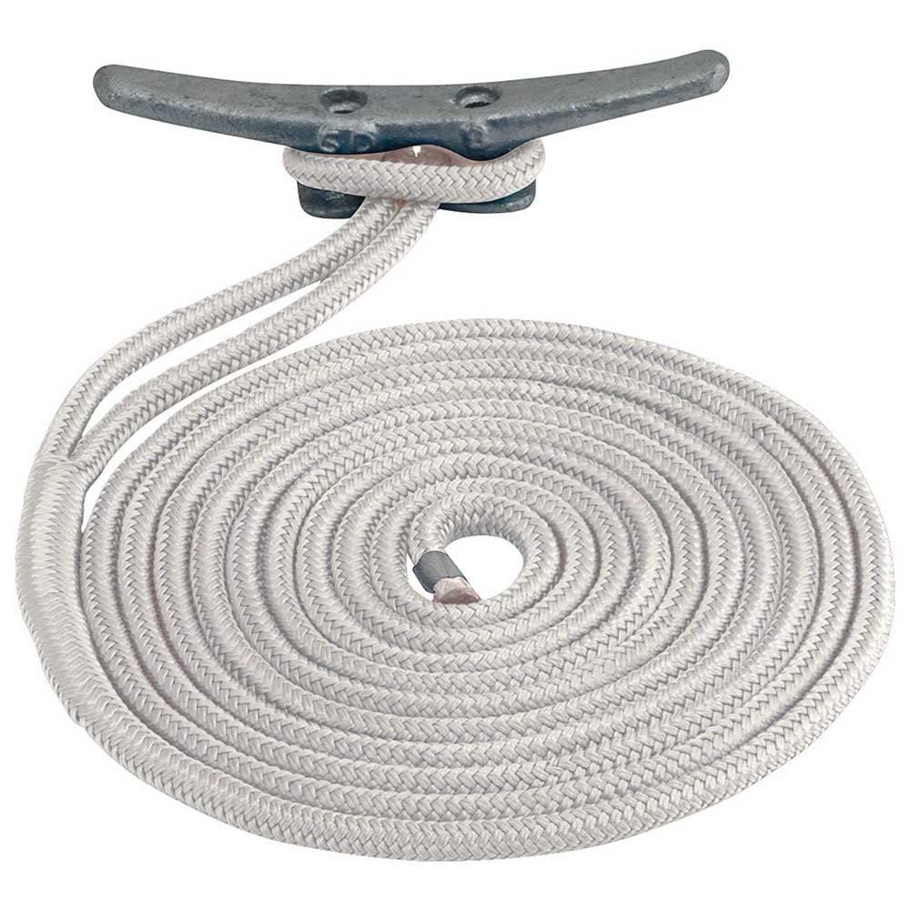 Double Braided Nylon Dock Line Sea Dog 302110020WH-1, 3/8" x 20' / White