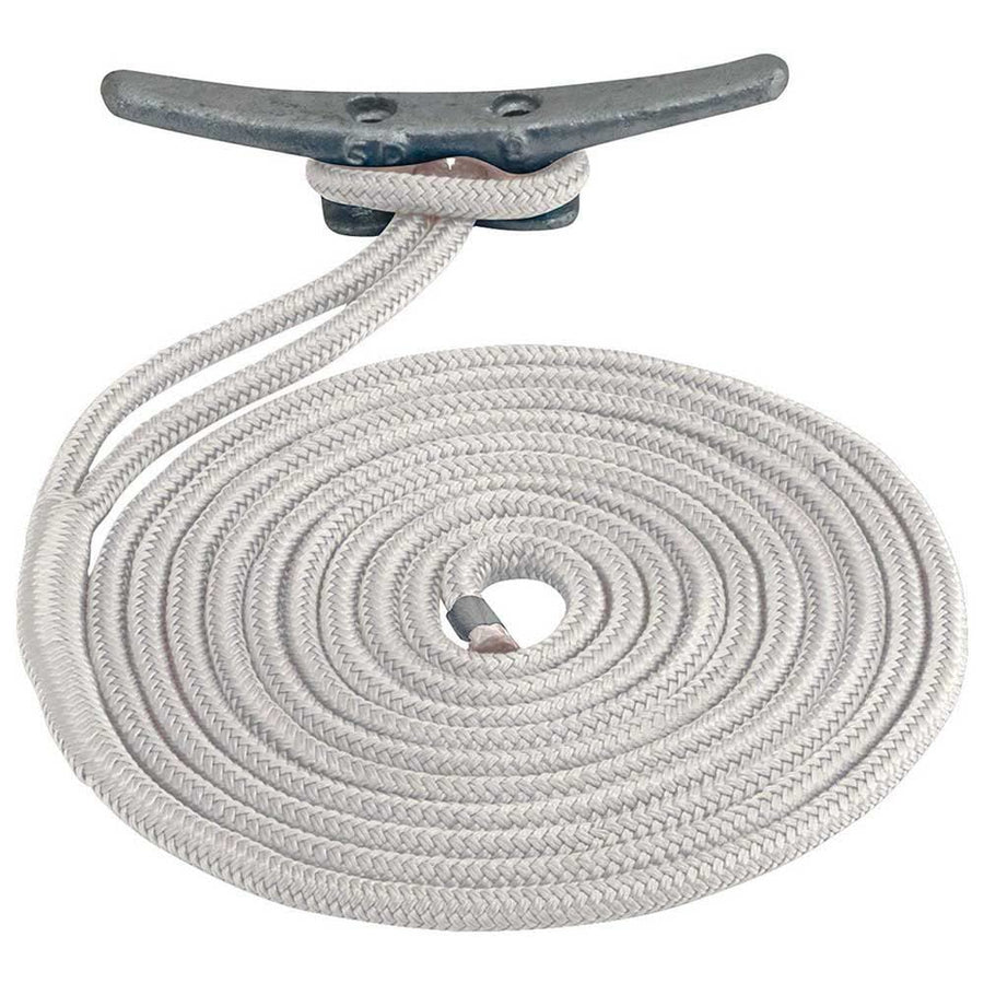 Double Braided Nylon Dock Line Sea Dog 302110020WH-1, 3/8" x 20' / White