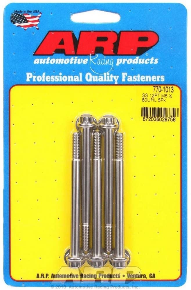 S/S Bolt Kit ARP - 12pt. (5) 6mm x 1.00 x 80