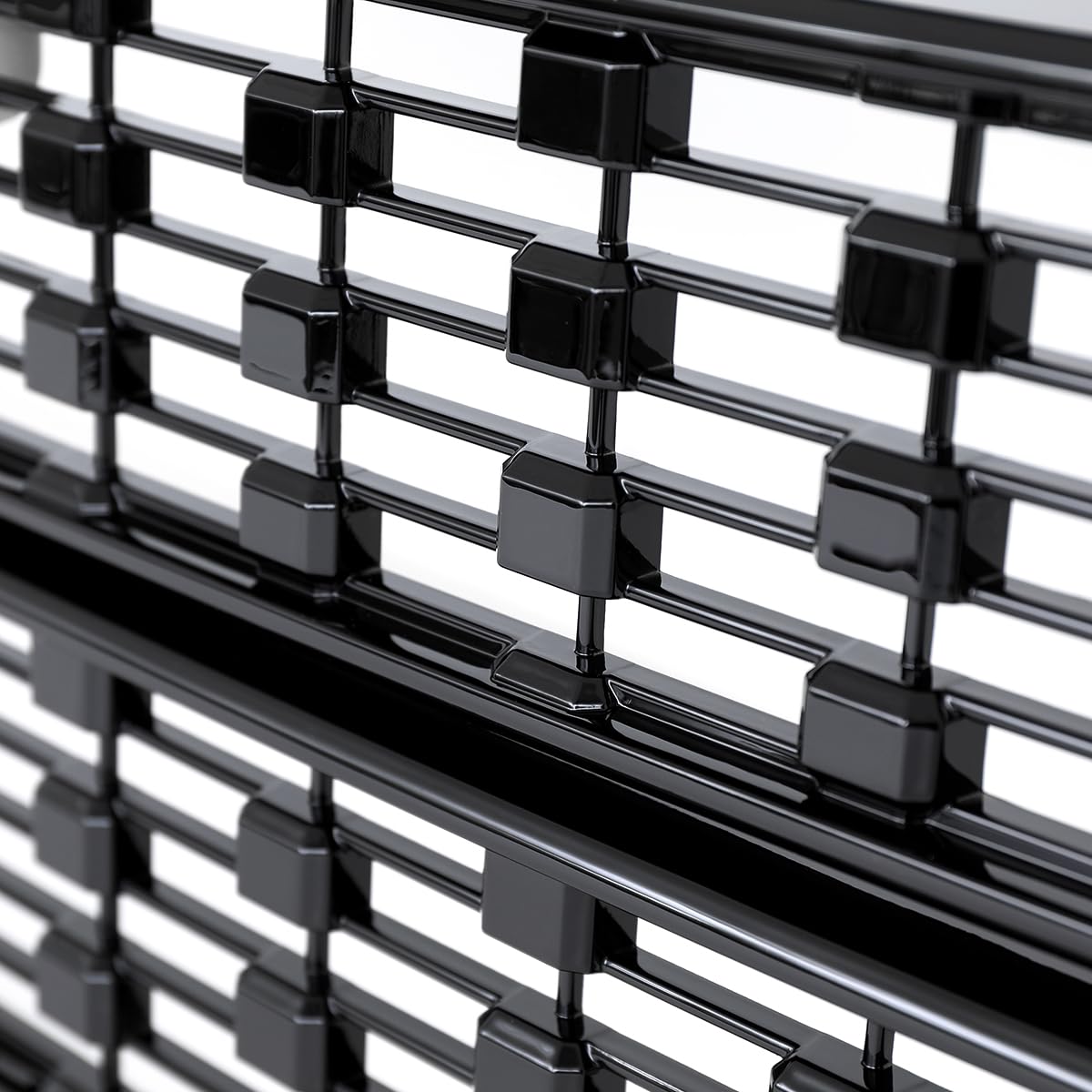 Denali Style Mesh Front Bumper Hood Grille Spec-D Tuning Glossy Black Compatible with 2016-2018 GMC Sierra 1500 SLE SLT