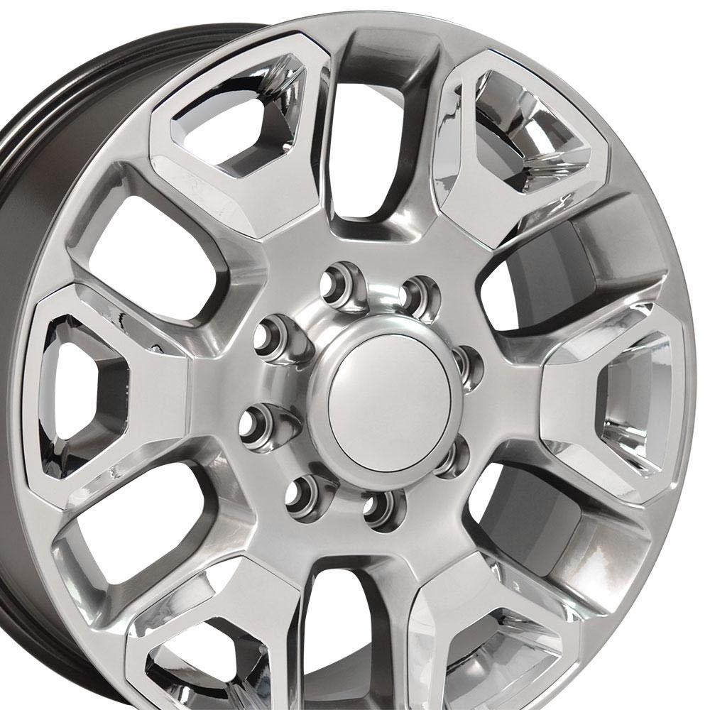 20 Inch OE Wheels DG66 Rim Fits Ram 2500 Style 8x165.1 20x8 Gloss Hyper Silver with Chrome Insert - Hollander 2562 (1)