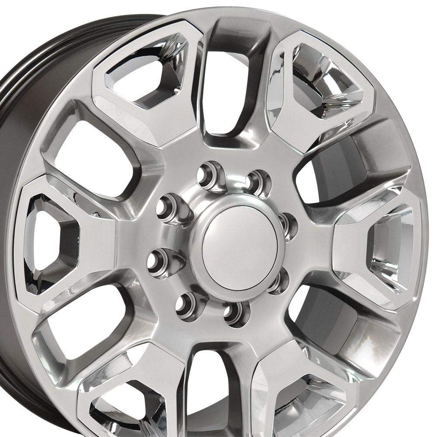 20 Inch OE Wheels DG66 Rim Fits Ram 2500 Style 8x165.1 20x8 Gloss Hyper Silver with Chrome Insert - Hollander 2562 (1)