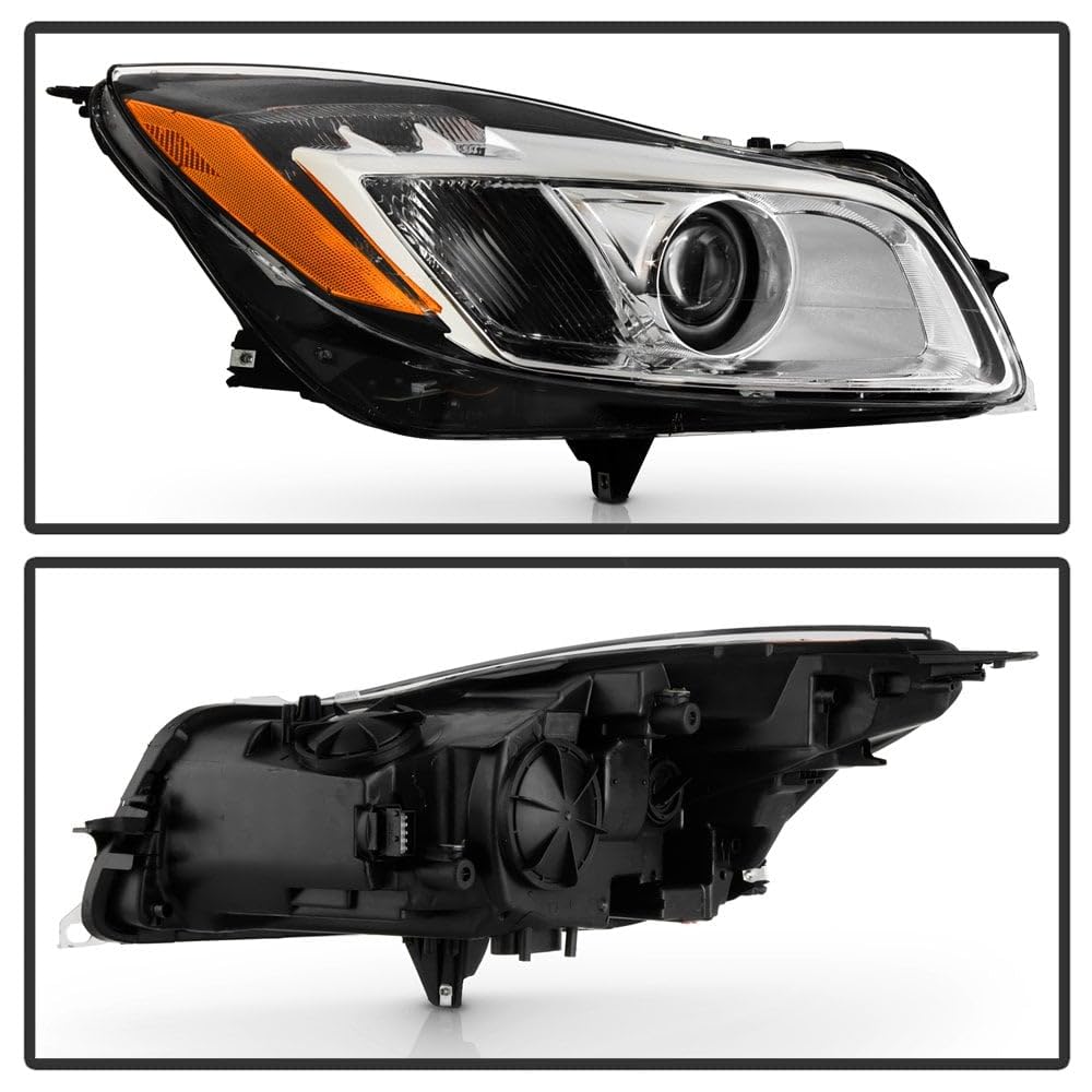 Buick Regal 11-13 Spyder (POE) HID w/LED DRL Clear Ring Projector Headlights - Low Beam-D1S(Not Included) ; High Beam-D1S(Not Included) ; Signal-PY21W(Included) - OE Right