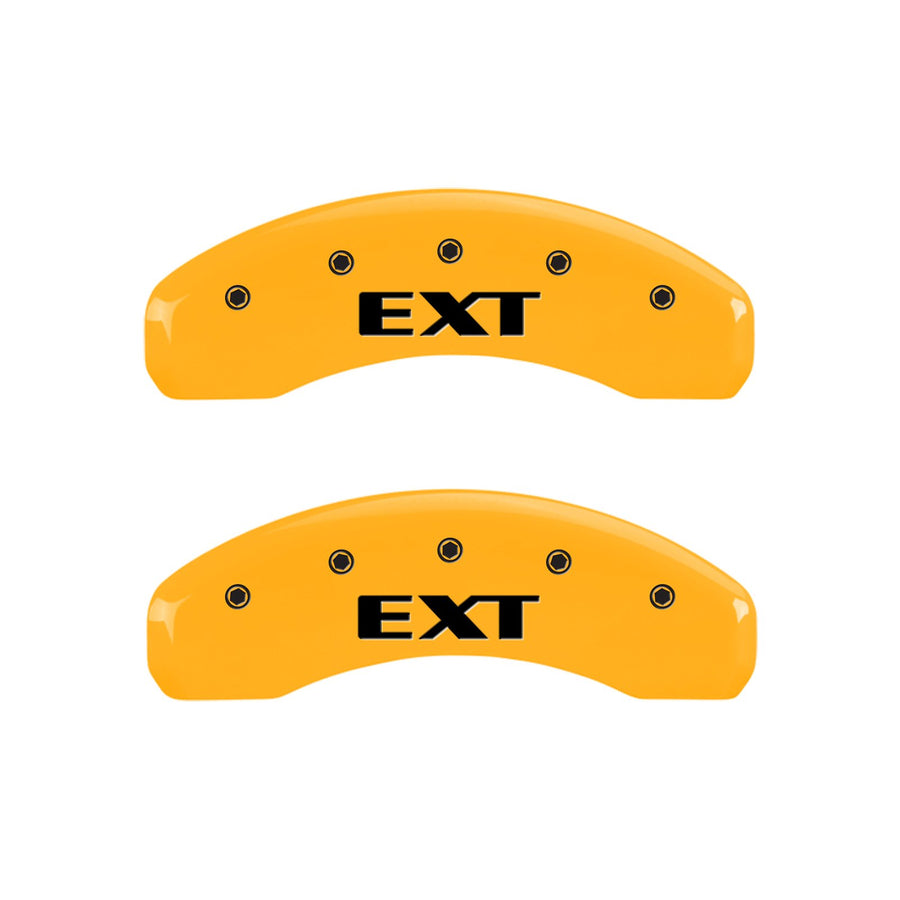 Caliper Covers MGP - Brake Caliper Covers Compatible with 2007-2020 Cadillac Escalade (Requires 18"+ Wheels) Powder-Coated Finish, 4 PCS Front and Rear (Yellow - Escalade/EXT Engraving)