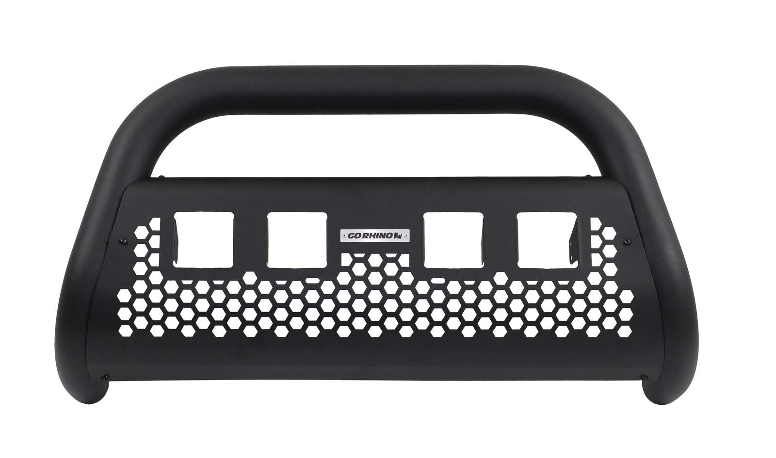 RC2 Bull Bar Go Rhino w/Holes for Four 3x3 LED Cube Lights | Mild Steel, Textured Black | 55341T