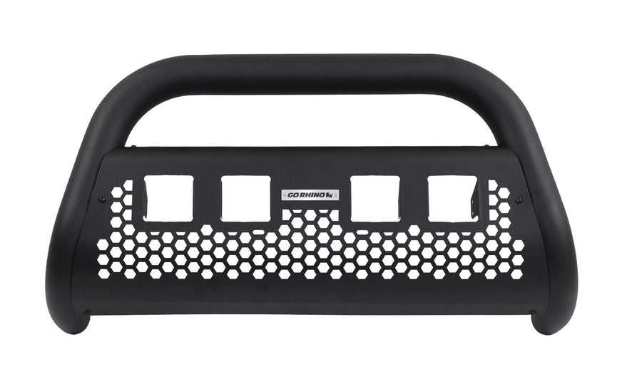 RC2 Bull Bar Go Rhino w/Holes for Four 3x3 LED Cube Lights | Mild Steel, Textured Black | 55341T