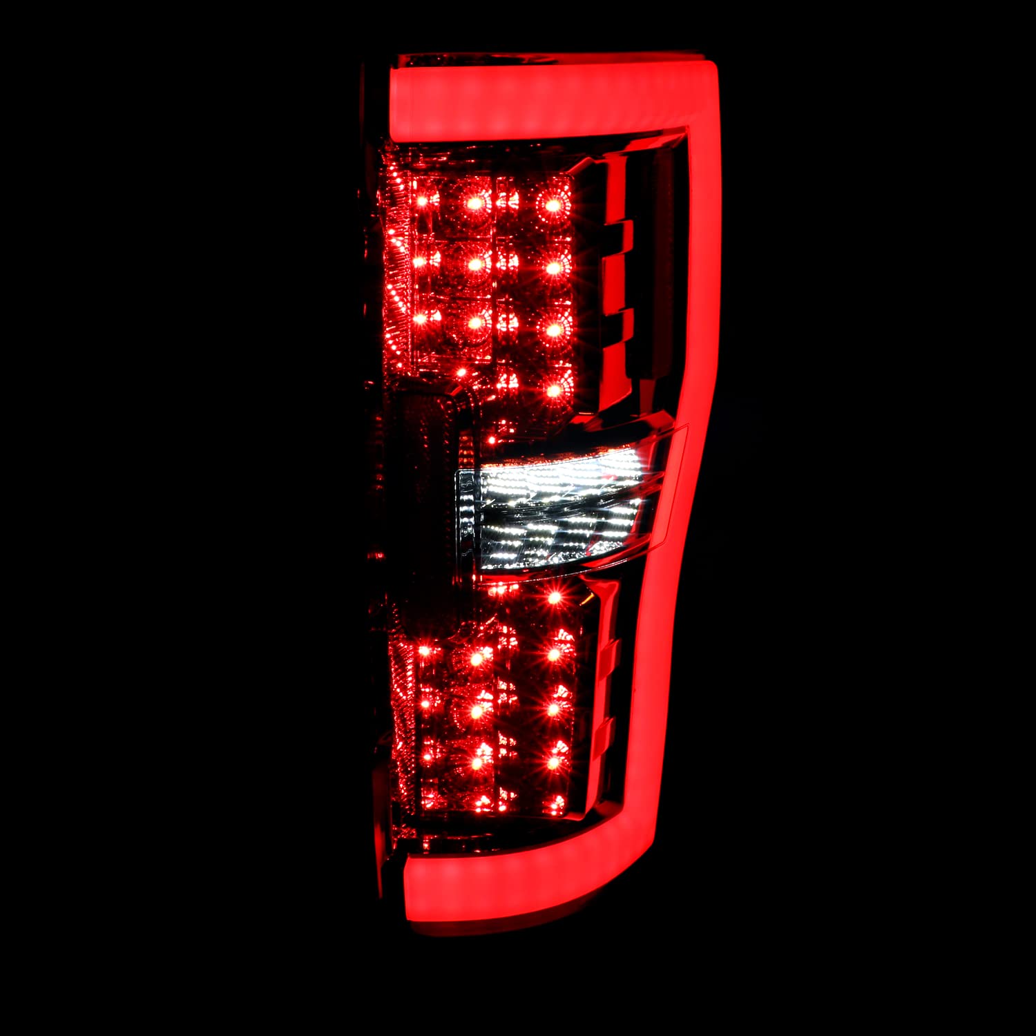 Red LED Tail Lights w/LED Tube SPEC-D TUNING Compatible with 2017-2019 Ford F250/350/450/550, Left + Right Pair Tail Lamp Assembly