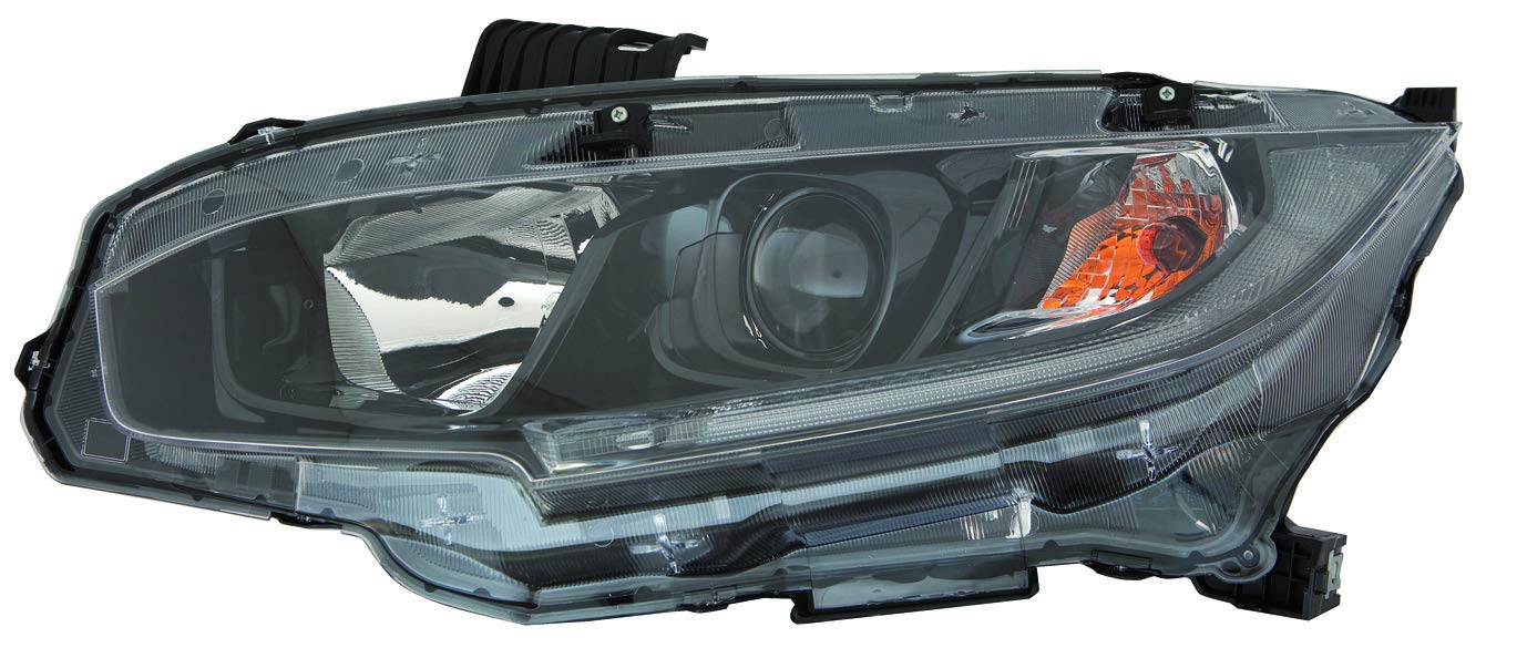For Honda Civic Sedan/Coupe EX/LX/Sport 19-21 ACK Headlight Halogen EX/EX-L 1.5L Turbo / 2.0L ENG NA/JPN Built BLK Bezel Driver Side CAPA | DOT Certified 33150-TBA-A31 | HO2502192C
