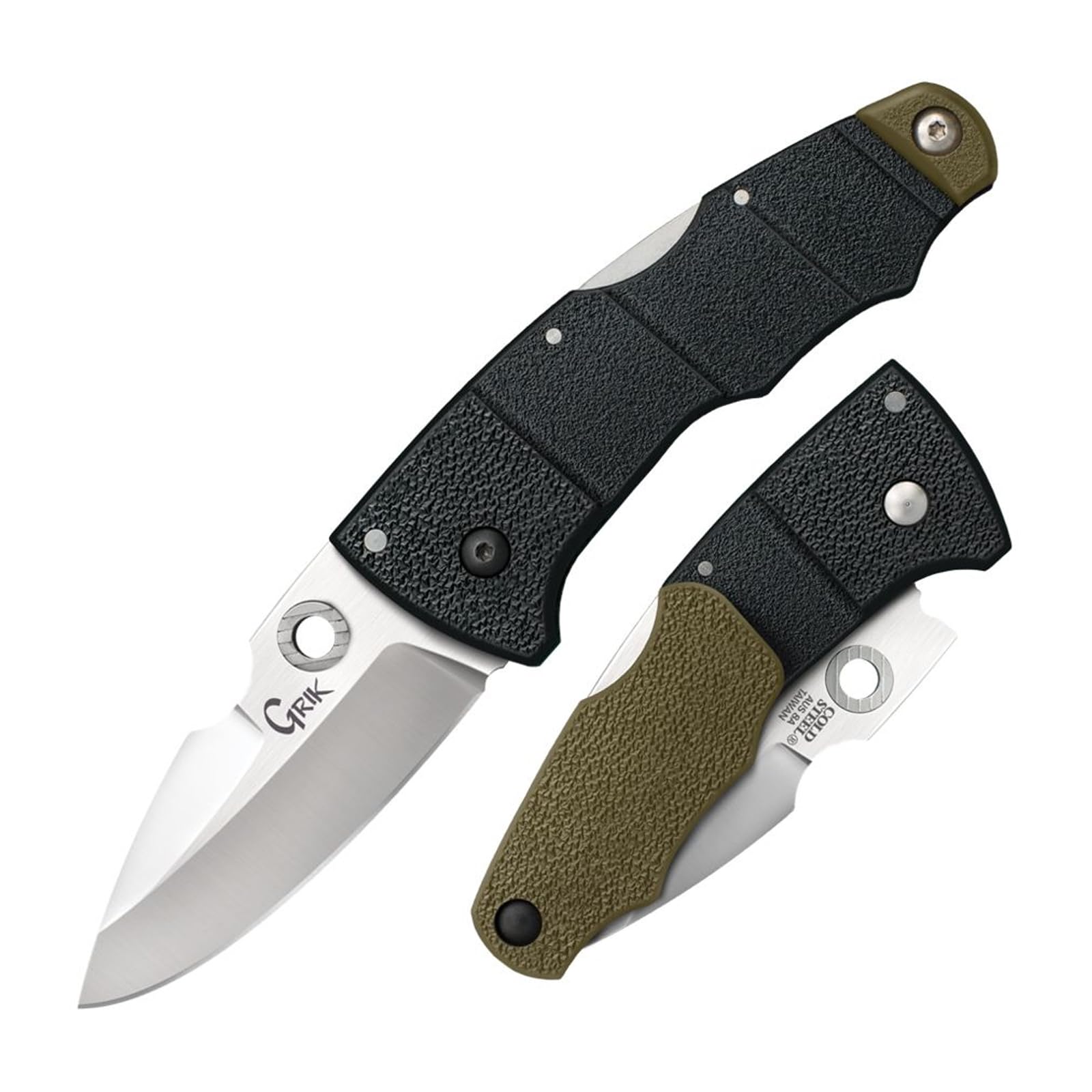 Grik COLD STEEL 3" AUS8A Spear Point Razor-Sharp Blade 3.875" GFN Handle Everyday Carry Versatile Pocket Folding Knife w/Tri-Ad Lock