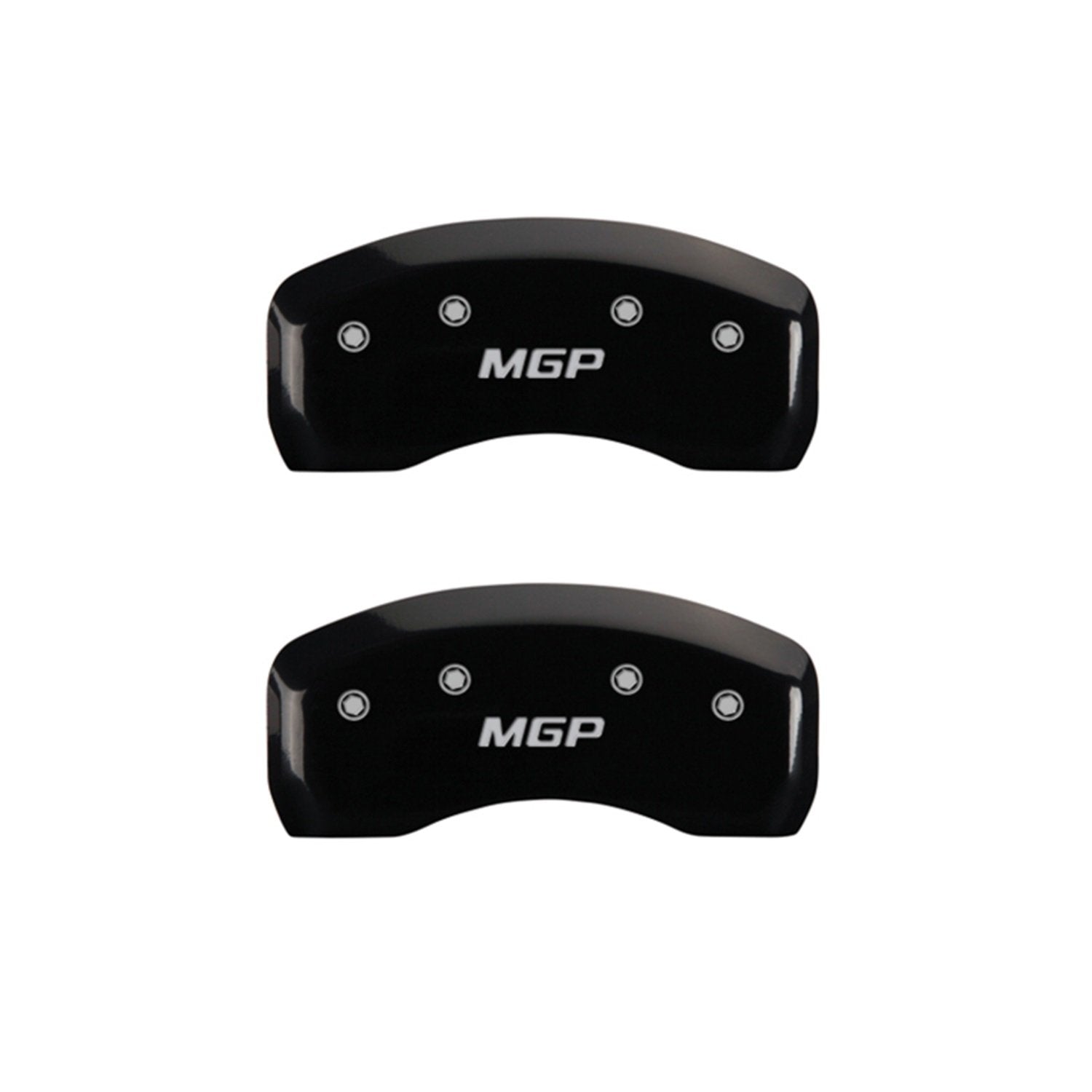 MGP 20004SMGPBK Caliper Covers Black Powder Coat Finish Engraved Front/Rear MGP Caliper Cover, (Set of 4)
