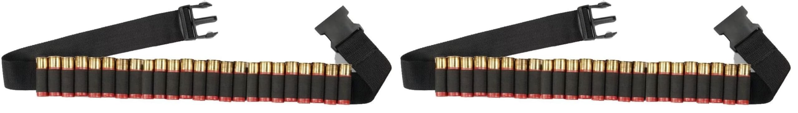Adjustable Tactical Round HUNTERS SPECIALTIES Shotgun Shell Belt with Quick Release Buckle - Holds Up To 25 Shells Black