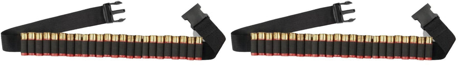 Adjustable Tactical Round HUNTERS SPECIALTIES Shotgun Shell Belt with Quick Release Buckle - Holds Up To 25 Shells Black
