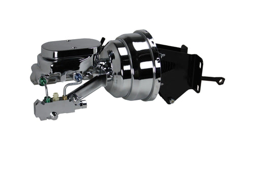 8 Inch LEED BRAKES Dual Power Booster 1 Inch Bore Master Side Mount Valve Disc Drum (Chrome)