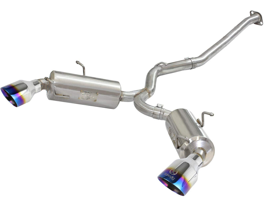 aFe Power 2-1/2 IN 304 Stainless Steel Takeda Cat-Back Exhaust System w/Blue Flame Tip Toyota 86/FT86/GT86 12-20 / Scion FR-S 13-16 / Subaru BRZ 13-20 H4-2.0L 49-36023-L
