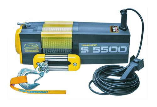 1455300 Superwinch S5500 24V 5500 lb Winch with Steel Rope (Stainless Steel Roller Hawse, 30' Remote)
