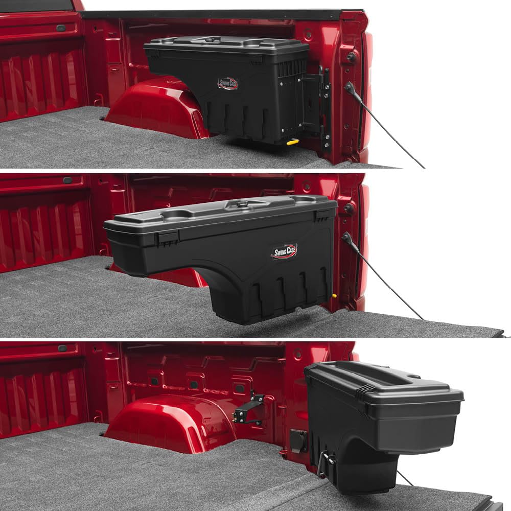 SwingCase Undercover Truck Bed Storage Box | SC503D | Fits 2022-2023 Nissan Frontier Drivers Side, Black