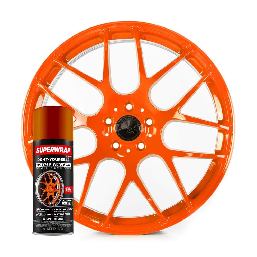 Sprayable Superwrap Vinyl Wrap for Wheels & Accessories - 11oz Spray Can/Paint - High Gloss - California Orange