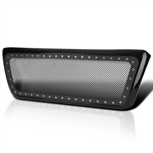 Black ABS & Stainless Steel Wire Mesh Rivet Bumper Grille Insert Spec-D Tuning Compatible with Ford F150 2004-2008, Lincoln Mark LT 2006-2008