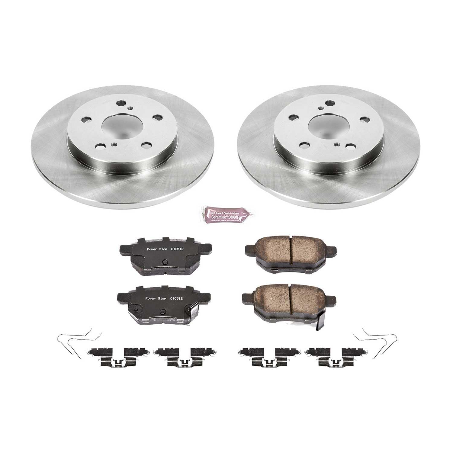Power Stop KOE7753 Rear Replacement Brake Kit-OE Brake Rotors & Ceramic Brake Pads For Scion iM 2016, Toyota Corolla iM 2017-2018 [Model Specific]