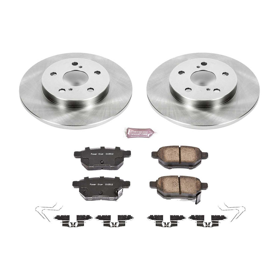 Power Stop KOE7753 Rear Replacement Brake Kit-OE Brake Rotors & Ceramic Brake Pads For Scion iM 2016, Toyota Corolla iM 2017-2018 [Model Specific]