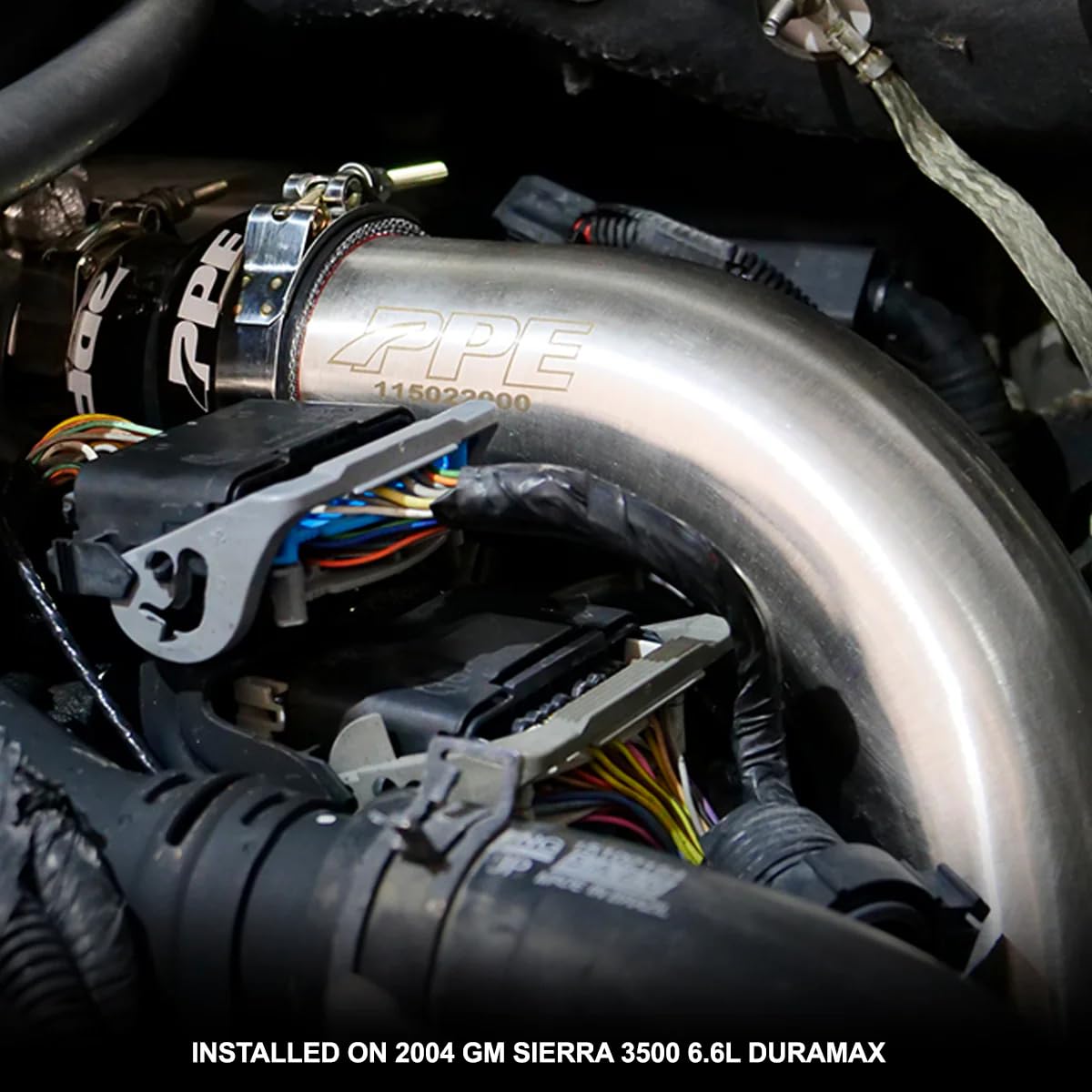 2004-2010 6.6L Duramax GM Hot Side Intercooler Charge Pipe - 3.0” Stainless Steel Black