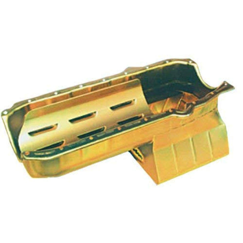 Gold Zinc Plated Milodon 30908 Stroker Street and Strip Oil Pan for Small Block Chevy