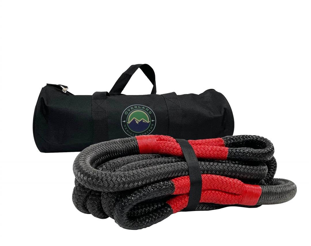Kinetic Recovery Rope Overland Vehicle Systems Brute with 30% Stretch Storage Bag (1" Thick - 30 ft. Long)