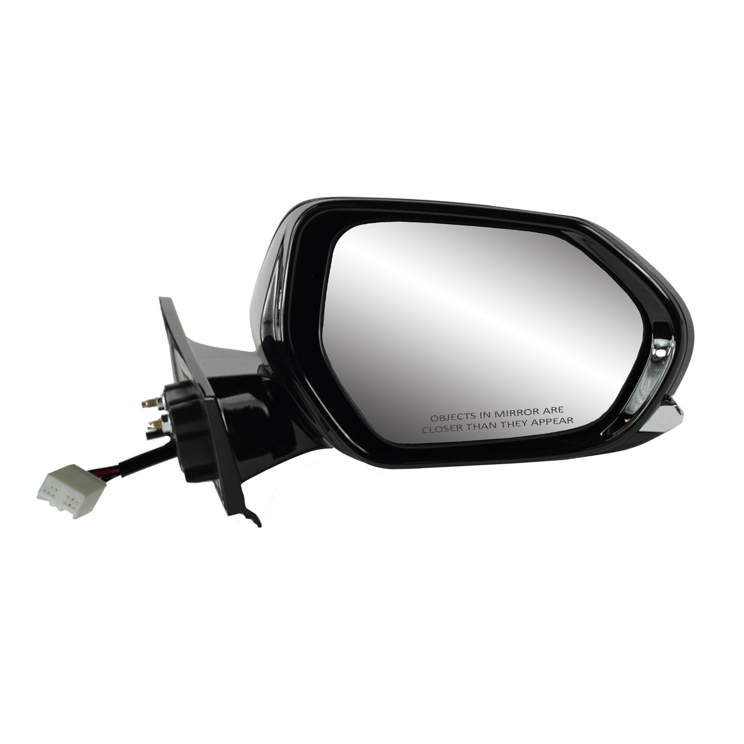 Mirror Passenger Side for Toyota Prius Hatchback, Black w/PTM Cover, Foldaway, Does not Apply to Prius C Hatchback, Heated Power