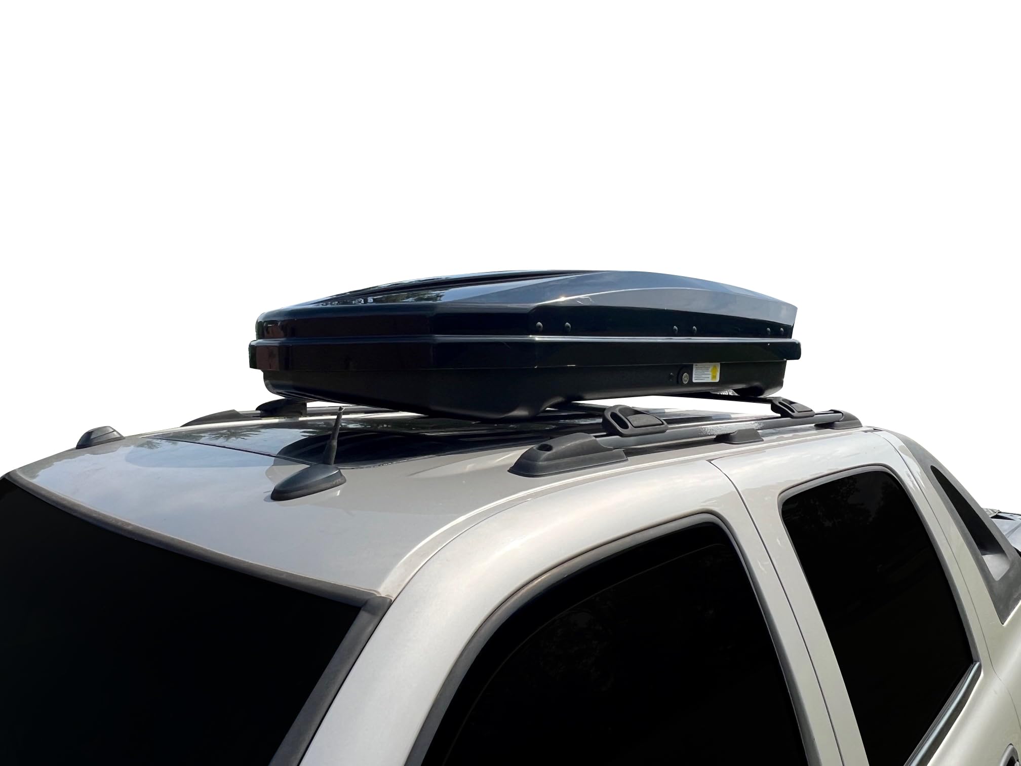 Rooftop Cargo Carrier Black Horse ABS + PMMA Hard Shell, 14 Cubic Feet Waterproof Car Roof Cargo Carrier Box w/Dual Side Opening, Security Key,165lbs Capacity,for 30" to 80" Wide Crossbar Rack