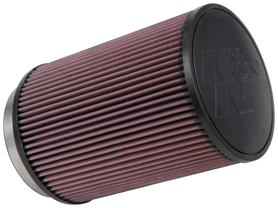 High-Flow K&N Original Lifetime Universal Clamp-On Air Filter: High Performance, Premium, Washable: Flange Diameter: 5 In, Filter Height: 9 In, Flange Length: 1 In, Shape: Round, RU-3020