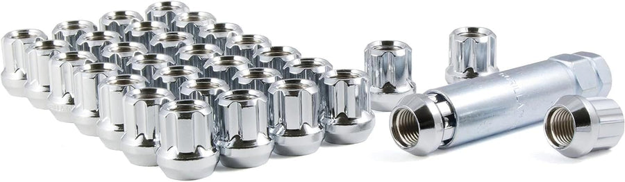 Gorilla 26095SD Automotive 9/16" Thread Size Chrome Finish Small Diameter Duplex Open End 8-Lug Kit, (Pack of 32) (14mm x 2.00)