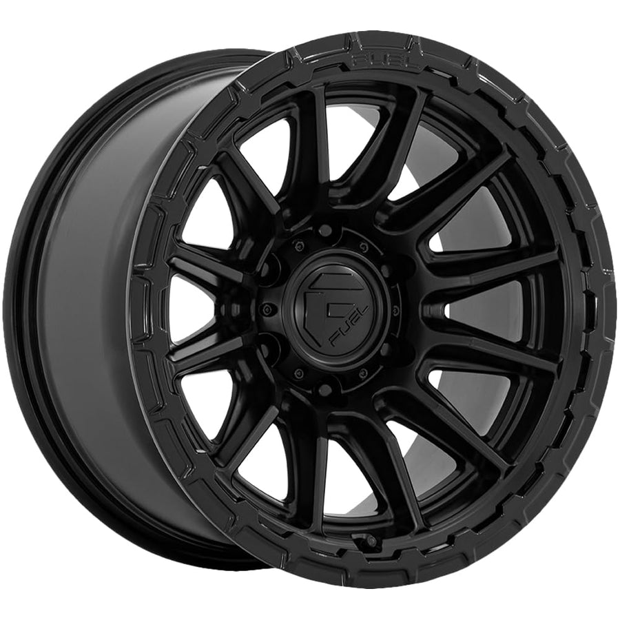 FUEL OFF-ROAD 17X9 FC866 PISTON 5X5.0 5.04 1mm BLACKOUT W/GLOSS BLACK LIP - FC866MX17905001