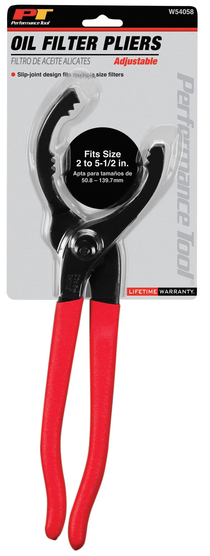 Large Offset Jaw Performance Tool W54058 Oil Filter Pliers (2-Inch to 5-1/2-Inch)
