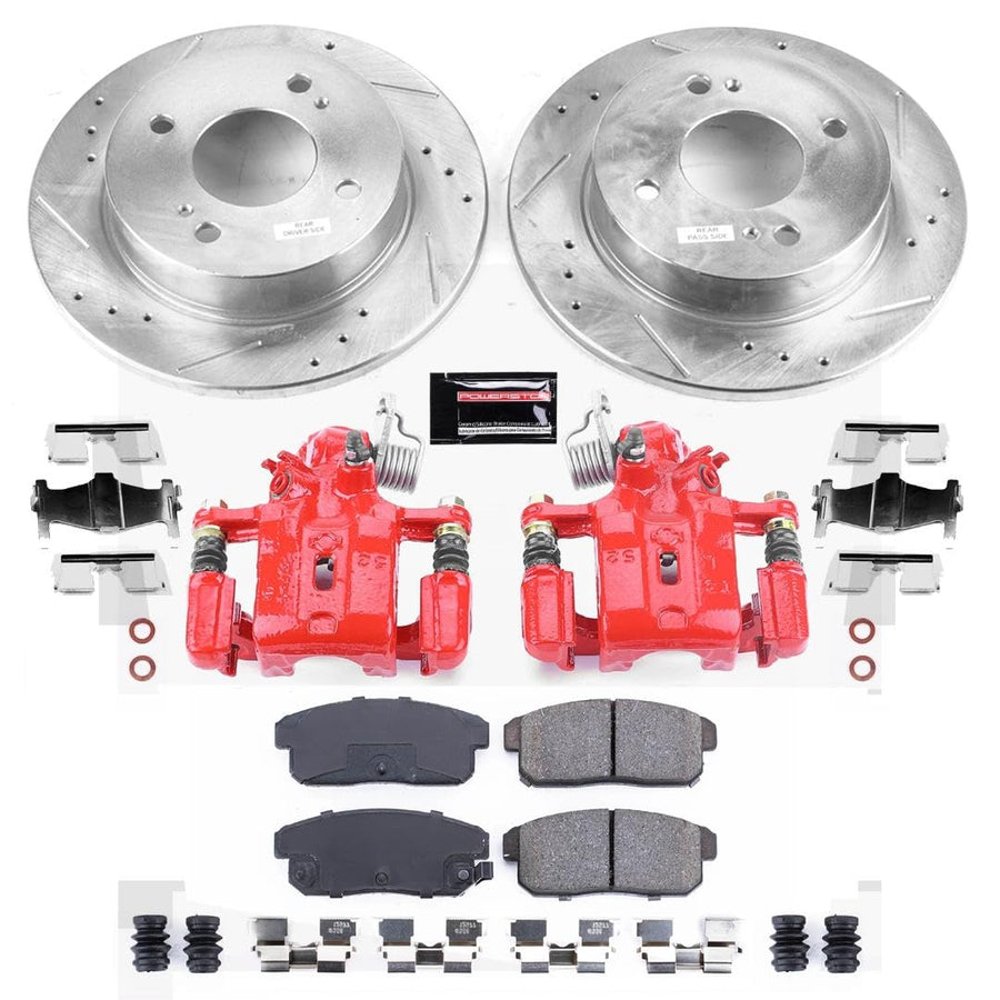 Power Stop KC741 Z23 Evolution Sport Brake Upgrade Kit Rear with Powder Coated Calipers For INFINITI G20 2001-2002, Nissan Sentra 2001 [Model Specific]