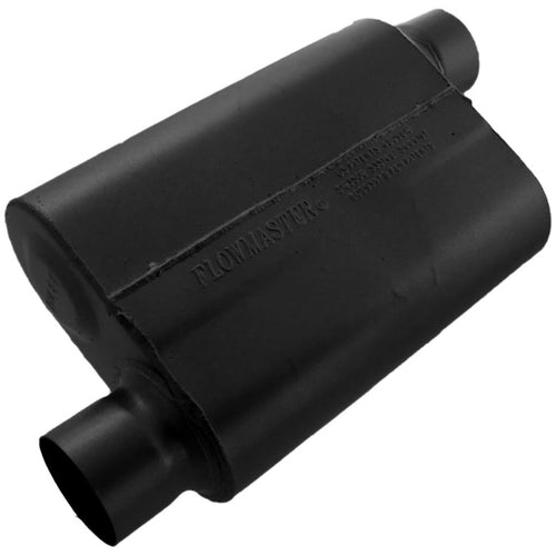 40 Series Flowmaster Original Chambered Muffler – 3.00” Offset In / 3.00” Offset Out – Aggressive Sound – 16-Gauge Aluminized Steel – For Muscle Cars, Street Rods, Trucks, SUVs & Strip Builds (43043)