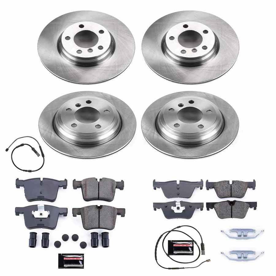 Power Stop KOE7548 Front and Rear Replacement Brake Kit-OE Brake Rotors & Ceramic Brake Pads For BMW 328i xDrive, 330e, 428i, 428i xDrive [Model Specific]
