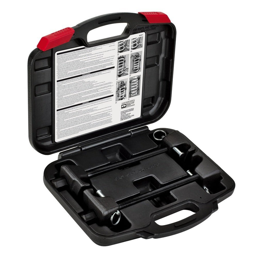 Strut Spring Compressor Kit Powerbuilt, Remove and Install Coil Springs, Tighten Compressor, Car Repair, 2 Piece, Storage Case 648627