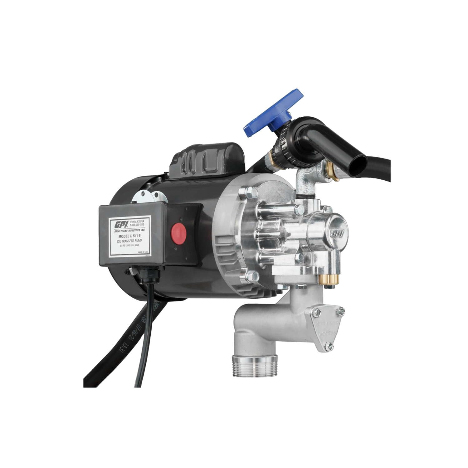 L5116 GPI Heavy Duty Oil Transfer Pump for High Viscosity Fluids, 16 QPM/4 GPM, 115/230 Volt AC (142100-01)
